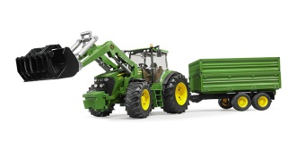BRUDER traktor John Deere 7930 z ładowarką i przyczepą 2-osiową 