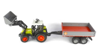 BRUDER traktor CLAAS ładowacz przyczepa