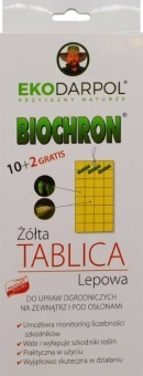 BIOCHRON ŻÓŁTA TABLICA LEPOWA 10SZT+2SZT GRATIS