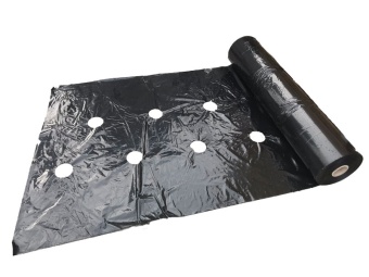 FOLIA ŚCIÓŁKUJĄCA NA ZAGONY CZARNO-BIAŁA - 0,05MM, SZER. 120CM, OTWORY ŚR. 10CM, 35x35CM