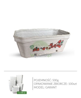 Pojemniki 500g GARANT na borówki, maliny, truskawki ok. 100 szt.