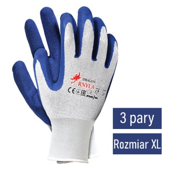 RĘKAWICE Ogrodnicze Ochronne  RNYLA NIEBIESKIE rozm. XL (OP. 3 Pary)