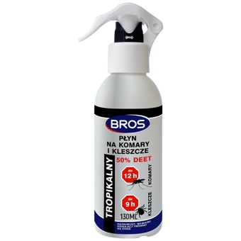 BROS PŁYN NA KOMARY I KLESZCZE 50% DEET 130ML 