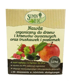 SUMIN NAWÓZ DO DRZEW I KRZEWÓW OWOCOWYCH ORAZ TRUSKAWEK I POZIOMEK 1,2KG