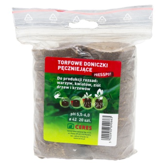 Torfowe doniczki pęczniejące 42MM (opak. 20szt.) ph 5,5-6,0