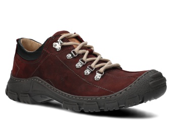 Półbut trekkingowy męski NAGABA 455 HOCZ bordo crazy skórzany