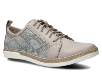 Półbut NAGABA 377 j.szary rustic+biały wąż skórzany