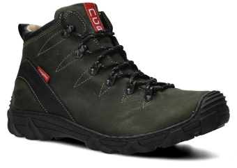Trzewik trekkingowy męski NAGABA 403 khaki crazy skórzany