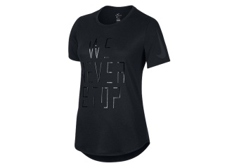 NIKE WOMEN'S DRY WE NEVER STOP TEE BLACK