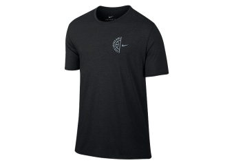 NIKE DRY BASKETBALL LOGO TEE BLACK HEATHER