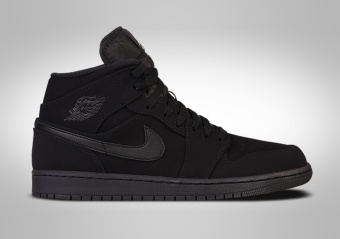 NIKE AIR JORDAN 1 RETRO MID NUBUCK TRIPLE BLACK