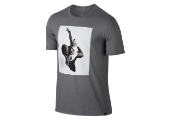 NIKE AIR JORDAN SPORTSWEAR FLIGHT HERITAGE TEE CARBON HEATHER