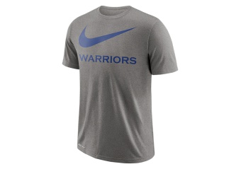 NIKE NBA GOLDEN STATE WARRIORS DRY TEE SWOOSH DK GREY HEATHER