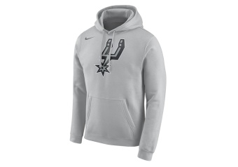 NIKE NBA SAN ANTONIO SPURS HOODIE CLUB LOGO FLT SILVER