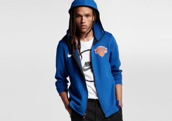 NIKE NBA NEW YORK KNICKS THERMA FLEX RUSH BLUE