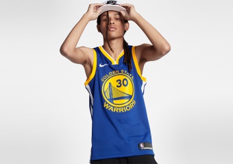 NIKE NBA GOLDEN STATE WARRIORS STEPHEN CURRY SWINGMAN JERSEY RUSH BLUE