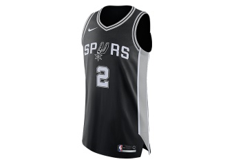 NIKE NBA SAN ANTONIO SPURS KAWHI LEONARD AUTHENTIC JERSEY ROAD BLACK