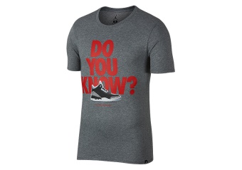 NIKE AIR JORDAN SPORTSWEAR AJ 3 CNXN 2 TEE CARBON HEATHER
