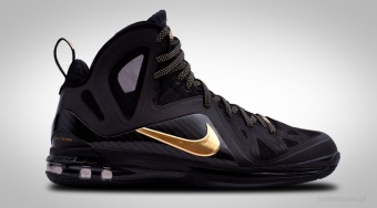 NIKE LEBRON 9 P.S. ELITE AWAY BLACK METALLIC GOLD