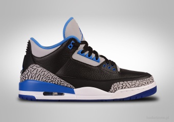 NIKE AIR JORDAN 3 RETRO BLACK SPORT BLUE GS GRADE SCHOOL (SMALLER SIZES)