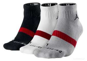 NIKE AIR JORDAN DRI-FIT LOW QUARTER 3PK SOCKS BLACK WHITE GREY