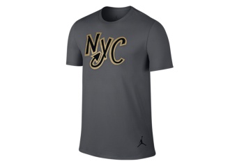 NIKE AJ 10 NY CITY TEE DARK GREY/BLACK