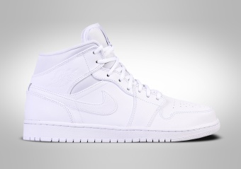 NIKE AIR JORDAN 1 RETRO MID TRIPLE WHITE BG (SMALLER SIZE)