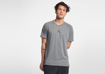 NIKE AIR JORDAN DRY 23 ALPHA TRAINING TOP CARBON HEATHER
