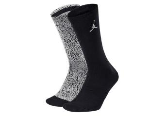 NIKE AIR JORDAN ELEPHANT CREW SOCKS WOLF GREY BLACK