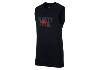 NIKE AIR JORDAN SPORTSWEAR DOUBLE-LAYER GRAVITY TEE BLACK