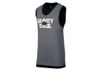 NIKE AIR JORDAN SPORTSWEAR DOUBLE-LAYER GRAVITY TEE CARBON HEATHER