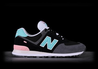 NEW BALANCE 574 BLACK WITH LIGHT TIDEPOOL