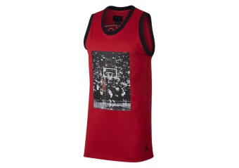 NIKE AIR JORDAN SPORTSWEAR LAST SHOT MESH JERSEY GYM RED