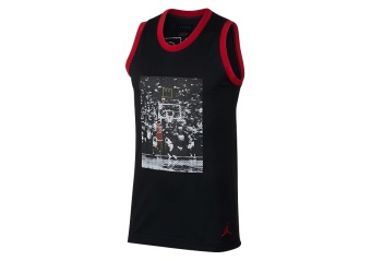 NIKE AIR JORDAN SPORTSWEAR LAST SHOT MESH JERSEY BLACK
