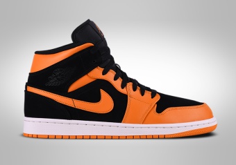 NIKE AIR JORDAN 1 RETRO MID BLACK ORANGE PEEL