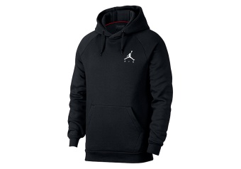 NIKE AIR JORDAN JUMPMAN FLEECE PULLOVER HOODIE BLACK