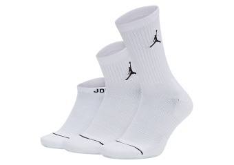 NIKE AIR JORDAN EVERYDAY WATERFALL SOCKS WHITE