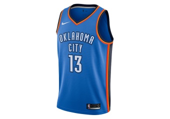 NIKE NBA OKLAHOMA CITY THUNDER PAUL GEORGE ROAD SWINGMAN JERSEY SIGNAL BLUE