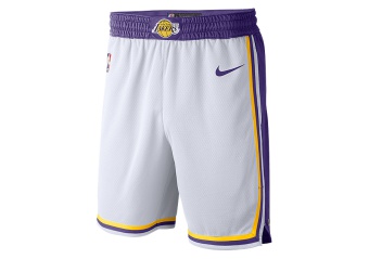 NIKE NBA LOS ANGELES LAKERS SWINGMAN HOME SHORTS WHITE