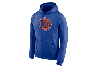 NIKE NBA NEW YORK KNICKS LOGO HOODIE RUSH BLUE