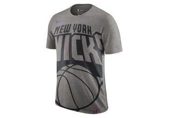 NIKE NBA NEW YORK KNICKS LOGO TEE DARK GREY HEATHER