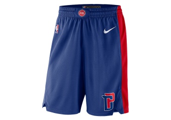 NIKE NBA DETROIT PISTONS SWINGMAN ROAD SHORTS RUSH BLUE