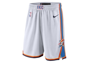 NIKE NBA OKLAHOMA CITY THUNDER SWINGMAN HOME SHORTS WHITE