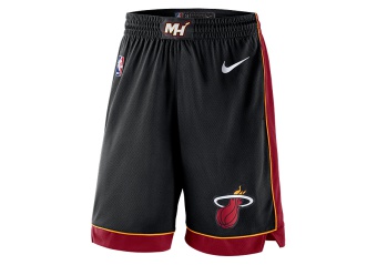 NIKE NBA MIAMI HEAT SWINGMAN ROAD SHORTS BLACK