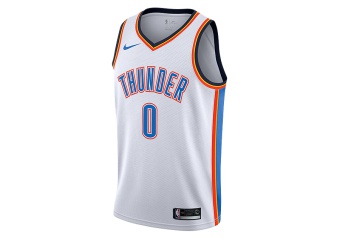 NIKE NBA OKLAHOMA CITY THUNDER RUSSELL WESTBROOK SWINGMAN HOME JERSEY WHITE