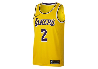 NIKE NBA LOS ANGELES LAKERS LONZO BALL SWINGMAN ROAD JERSEY AMARILLO