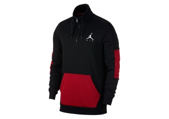 NIKE AIR JORDAN JUMPMAN HYBRID FLEECE HOODIE BLACK
