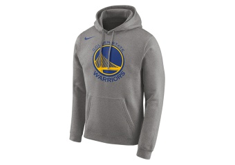 NIKE NBA GOLDEN STATE WARRIORS LOGO HOODIE DARK GREY HEATHER