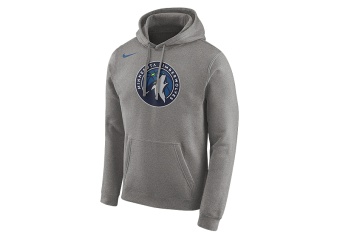 NIKE NBA MINNESOTA TIMBERWOLVES LOGO HOODIE DARK GREY HEATHER