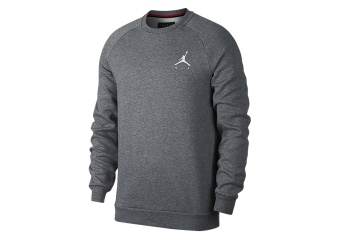 NIKE AIR JORDAN JUMPMAN FLEECE CREW CARBON HEATHER